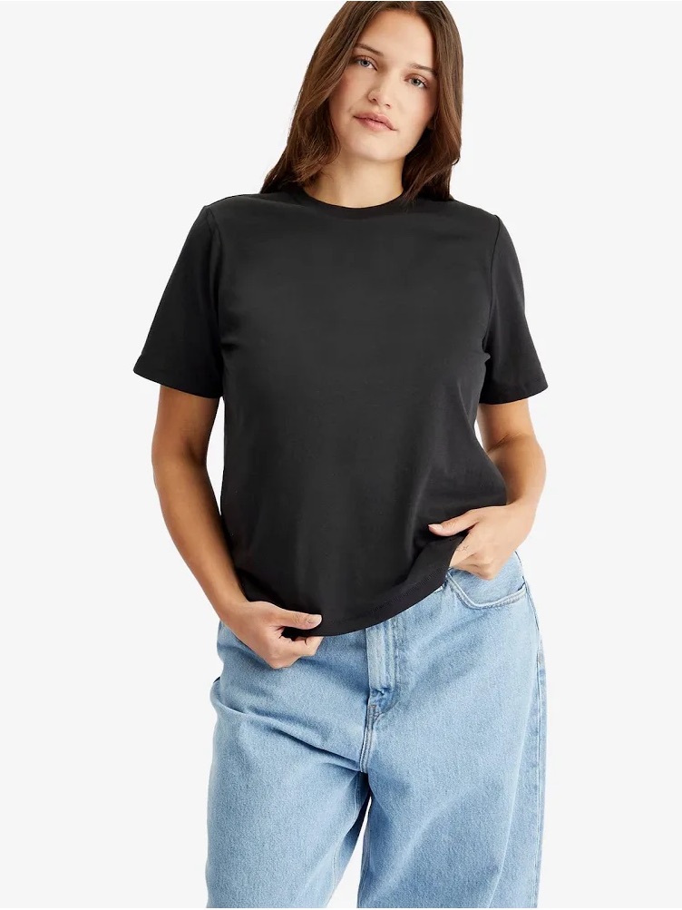 Nwt Skims Black Short-Sleeve Classic Crew Tee